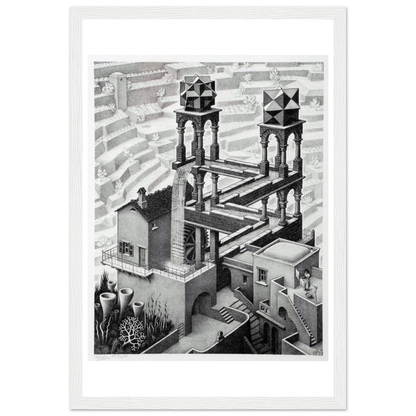 MC Escher Waterfall Art Poster - Matte / 12 x 18″ (30 45cm) White