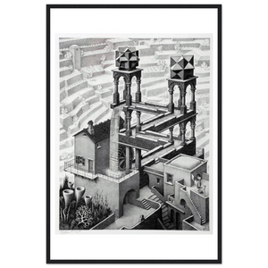MC Escher Waterfall Art Poster - Matte / 24 x 36″ (60 90cm) Black