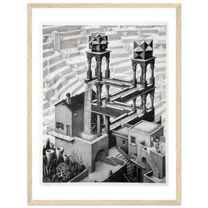 MC Escher Waterfall Art Poster - Matte / 18 x 24″ (45 60cm) Wood
