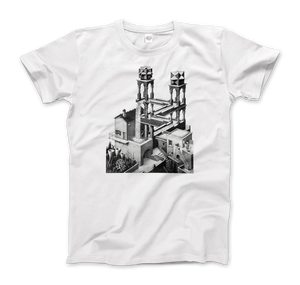 MC Escher Waterfall Illusion T-Shirt - Men (Unisex) / White / S - T-Shirt