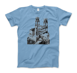 MC Escher Waterfall Illusion T-Shirt - Men (Unisex) / Light Blue / S - T-Shirt