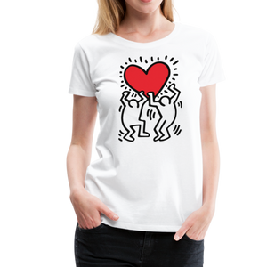Men Holding Heart Icon Street Art T-Shirt - T-Shirt