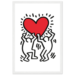 Men Holding Heart Pop Art Poster - Matte / 12 x 18″ (30 45cm) White