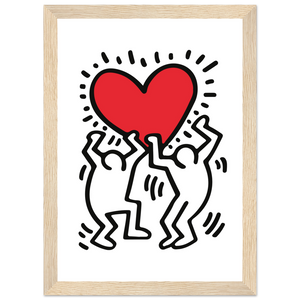 Men Holding Heart Pop Art Poster - Matte / 8 x 12″ (21 29.7cm) Wood