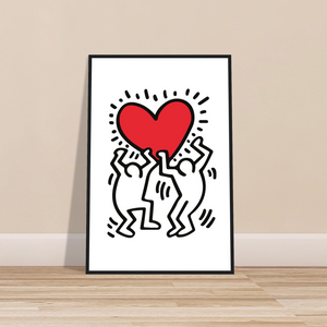 Men Holding Heart Pop Art Poster