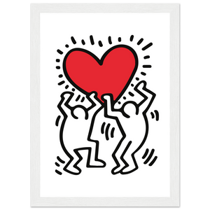 Men Holding Heart Pop Art Poster - Matte / 8 x 12″ (21 29.7cm) White