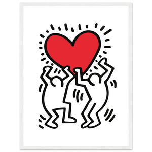 Men Holding Heart Pop Art Poster - Matte / 18 x 24″ (45 60cm) White