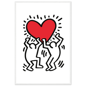 Men Holding Heart Pop Art Poster - Matte / 24 x 36″ (60 90cm) White