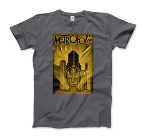 Metropolis - Reproducción de póster de película de 1927 en camiseta con pintura al óleo