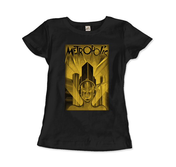 Metropolis - 1927 Movie Poster Reproduction in Oil Paint T-Shirt - Women / Black / S - T-Shirt