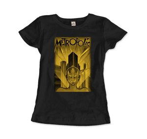 Metropolis - Reproducción de póster de película de 1927 en camiseta con pintura al óleo