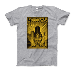 Metropolis - 1927 Movie Poster Reproduction in Oil Paint T-Shirt - Men / Heather Grey / S - T-Shirt