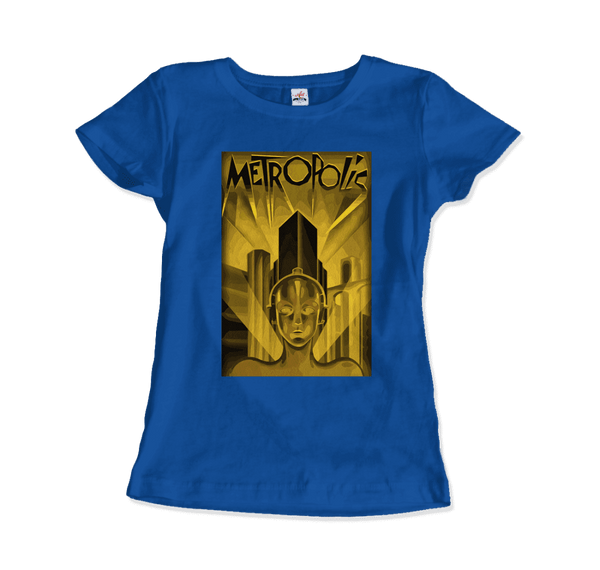 Metropolis - 1927 Movie Poster Reproduction in Oil Paint T-Shirt - Women / Royal Blue / S - T-Shirt
