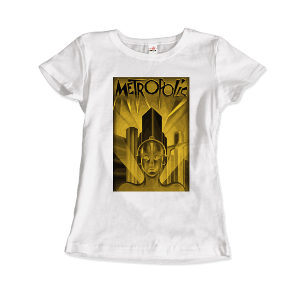 Metropolis - 1927 Movie Poster Reproduction in Oil Paint T-Shirt - Women / White / S - T-Shirt