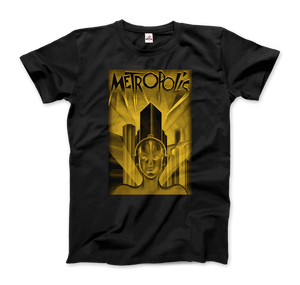 Metropolis - 1927 Movie Poster Reproduction in Oil Paint T-Shirt - Men / Black / S - T-Shirt