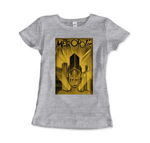 Metropolis - 1927 Movie Poster Reproduction in Oil Paint T-Shirt - Women / Heather Grey / S - T-Shirt