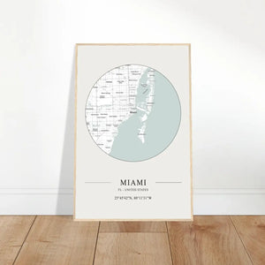 Miami Florida United States - Minimalist Map Poster - Poster