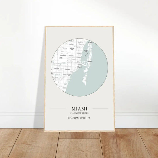 Miami Florida United States - Minimalist Map Poster - Poster