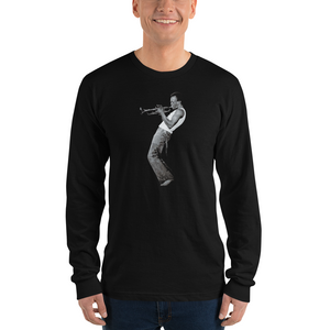 Miles Davis Playing his Trumpet Artwork Long Sleeve Shirt - [variant_title] by Art-O-Rama