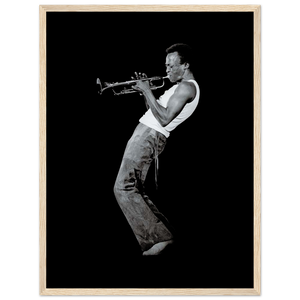 Miles Davis Playing his Trumpet Artwork Poster - Matte / 18 x 24″ (45 60cm) Wood