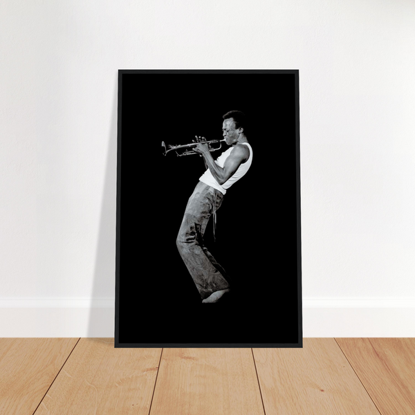 Miles Davis Playing his Trumpet Artwork Poster