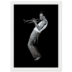 Miles Davis Playing his Trumpet Artwork Poster - Matte / 8 x 12″ (21 29.7cm) White