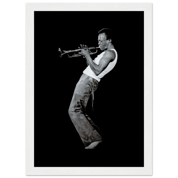 Miles Davis Playing his Trumpet Artwork Poster - Matte / 8 x 12″ (21 29.7cm) White