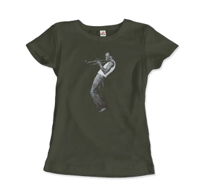 Miles Davis Playing His Trumpet Artwork T-shirt - Women (fitted) / City Green / s - T-shirt