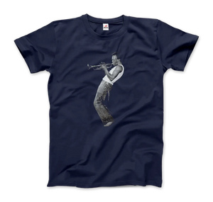 Miles Davis Playing His Trumpet Artwork T-shirt - Men (unisex) / Navy / s - T-shirt