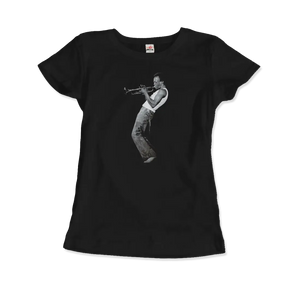 Miles Davis Playing His Trumpet Artwork T-shirt - Women (fitted) / Black / s - T-shirt
