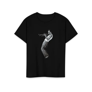 Miles Davis Playing His Trumpet Artwork T-shirt - Youth / Black / s - T-shirt
