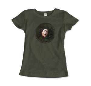 Mythological Medusa: Caravaggio T-Shirt - Women (Fitted) / Military Green / S - T-Shirt