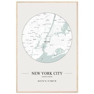 New York City United States - Minimalist Poster - Matte / 24 x 36″ (60 x 90cm) / Wood - Poster