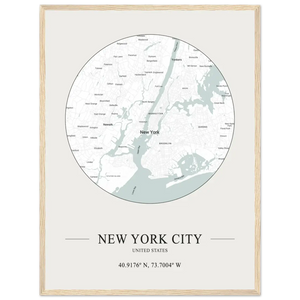 New York City United States - Minimalist Poster - Matte / 18 x 24″ (45 x 60cm) / Wood - Poster