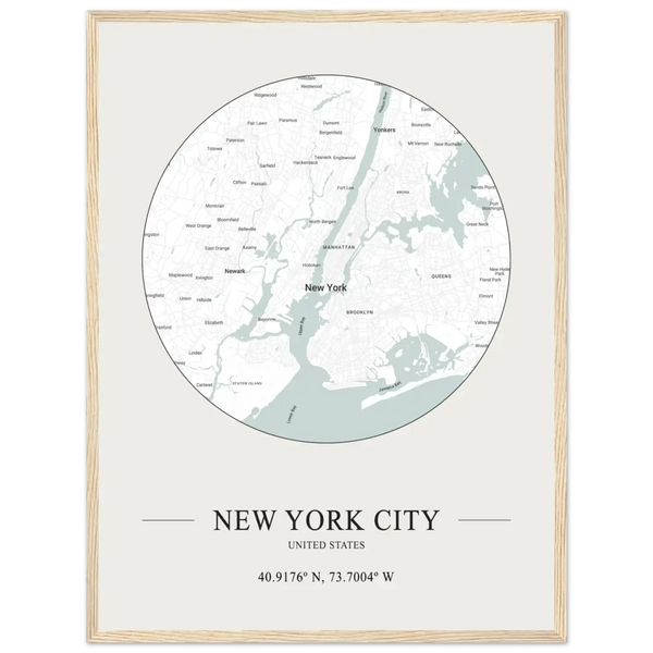 New York City United States - Minimalist Poster - Matte / 18 x 24″ (45 x 60cm) / Wood - Poster