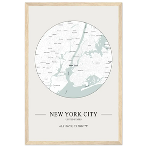 New York City United States - Minimalist Poster - Matte / 12 x 18″ (30 x 45cm) / Wood - Poster