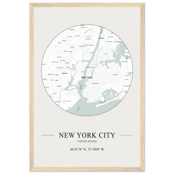 New York City United States - Minimalist Poster - Matte / 12 x 18″ (30 x 45cm) / Wood - Poster