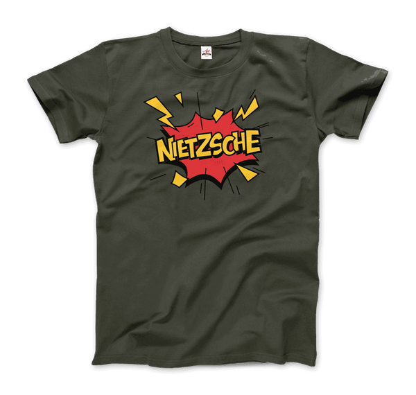 Nietzche - Comics Boom Style T-Shirt - Men / Military Green / S - T-Shirt