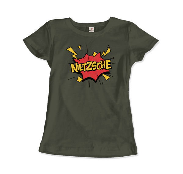 Nietzche - Comics Boom Style T-Shirt - Women / Military Green / S - T-Shirt