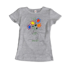 Pablo Picasso Bouquet of Peace 1958 Artwork T-shirt - Women (fitted) / Heather Grey / s - T-shirt
