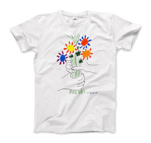Pablo Picasso Bouquet of Peace 1958 Artwork T-shirt - Men (unisex) / White / s - T-shirt