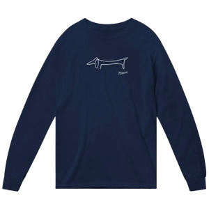 Pablo Picasso Dachshund Dog (lump) Art Long Sleeve Shirt - Navy / Small - Long Sleeve Shirt