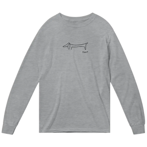Pablo Picasso Dachshund Dog (lump) Art Long Sleeve Shirt - Heather Grey / Small - Long Sleeve Shirt