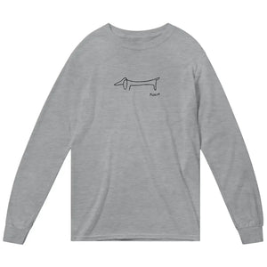 Pablo Picasso Dachshund Dog (Lump) Art Long Sleeve Shirt - Heather Grey / Small - Long Sleeve Shirt