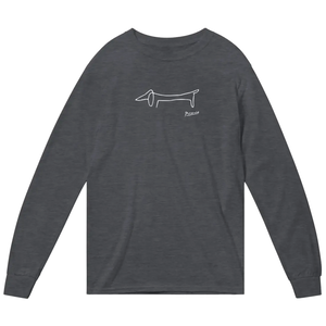 Pablo Picasso Dachshund Dog (lump) Art Long Sleeve Shirt - Dark Heather / Small - Long Sleeve Shirt