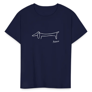 Pablo Picasso Dachshund Dog (lump) Artwork T-shirt - Youth / Navy / s - T-shirt