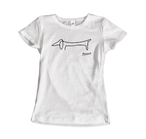 Pablo Picasso Dachshund Dog (lump) Artwork T-shirt - Women (fitted) / White / s - T-shirt