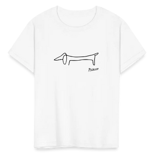 Pablo Picasso Dachshund Dog (lump) Artwork T-shirt - Youth / White / s - T-shirt