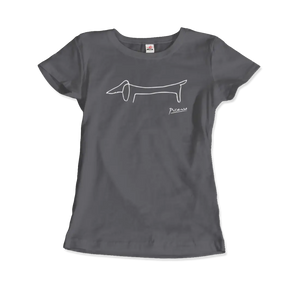 Pablo Picasso Dachshund Dog (lump) Artwork T-shirt - Women (fitted) / Charcoal / s - T-shirt