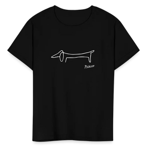 Pablo Picasso Dachshund Dog (lump) Artwork T-shirt - Youth / Black / s - T-shirt